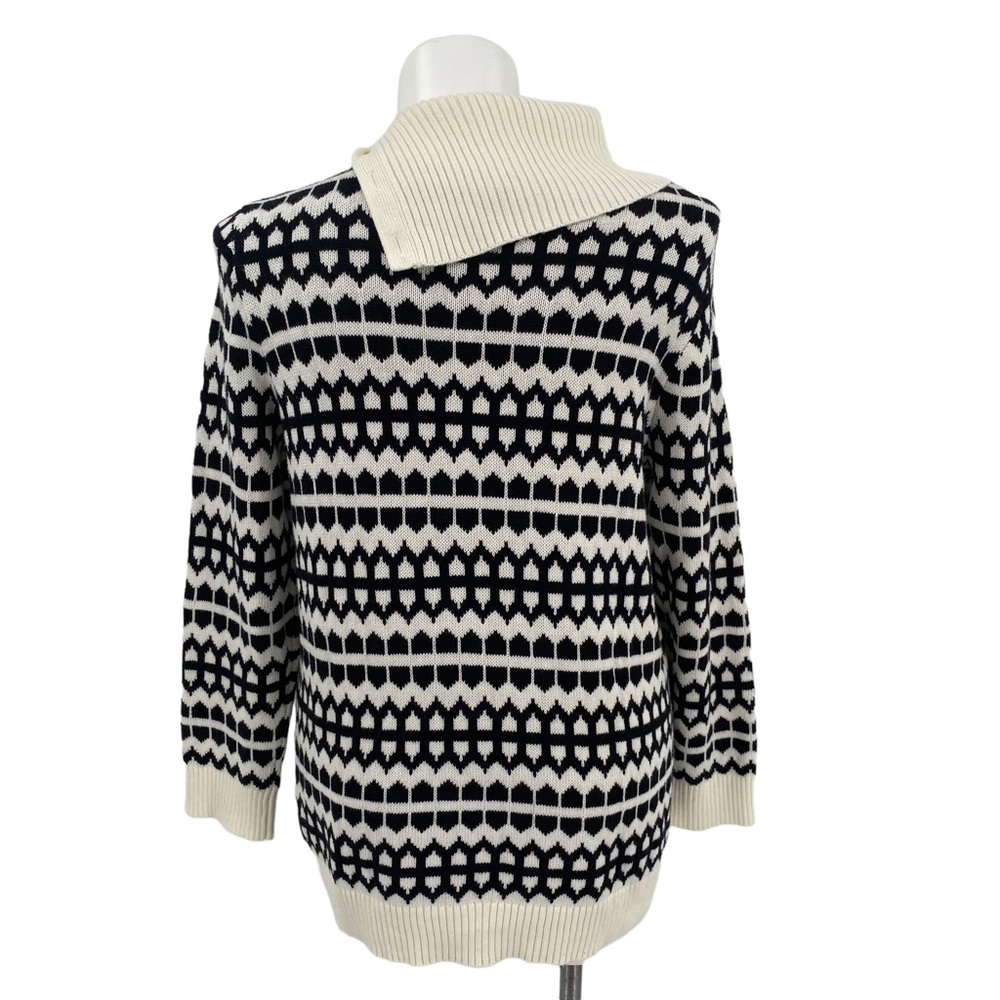 Talbots Black Cream Button Mock Turtleneck Sweater 1X - Picture 3 of 11